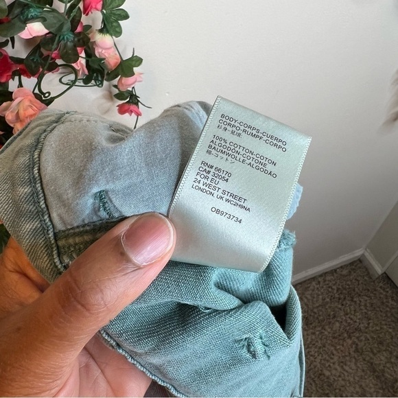 BDG Cora Acidwash Paperbag Jean Shorts OB973734 Size 27 Boho Teal Green Women - Picture 8 of 10